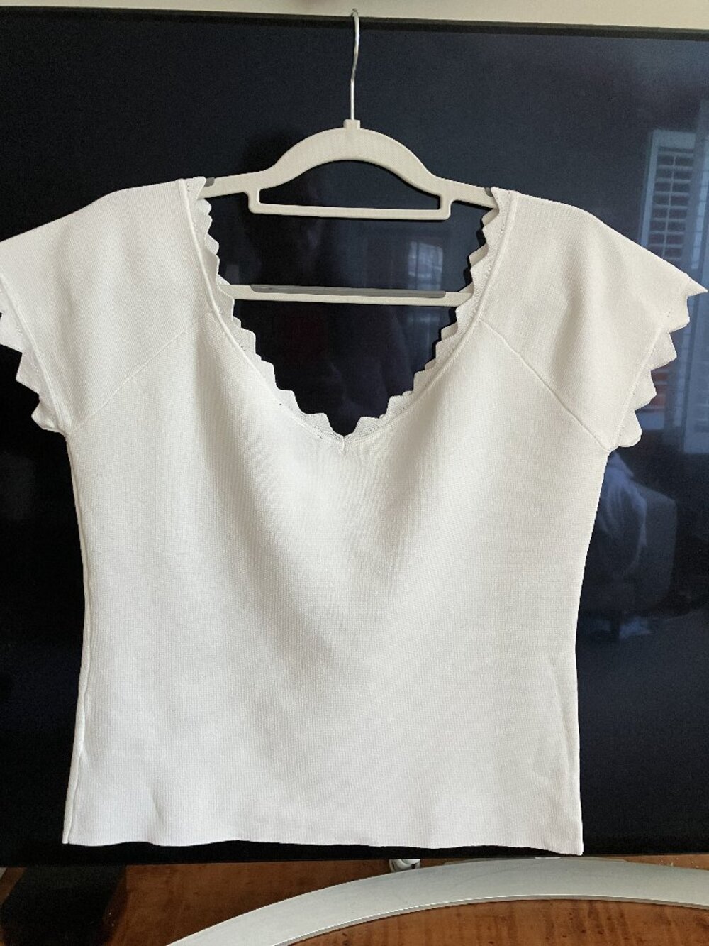 Tuckernuck White/Cream Stretch Short Sleeved Shell in Off White, Size XL